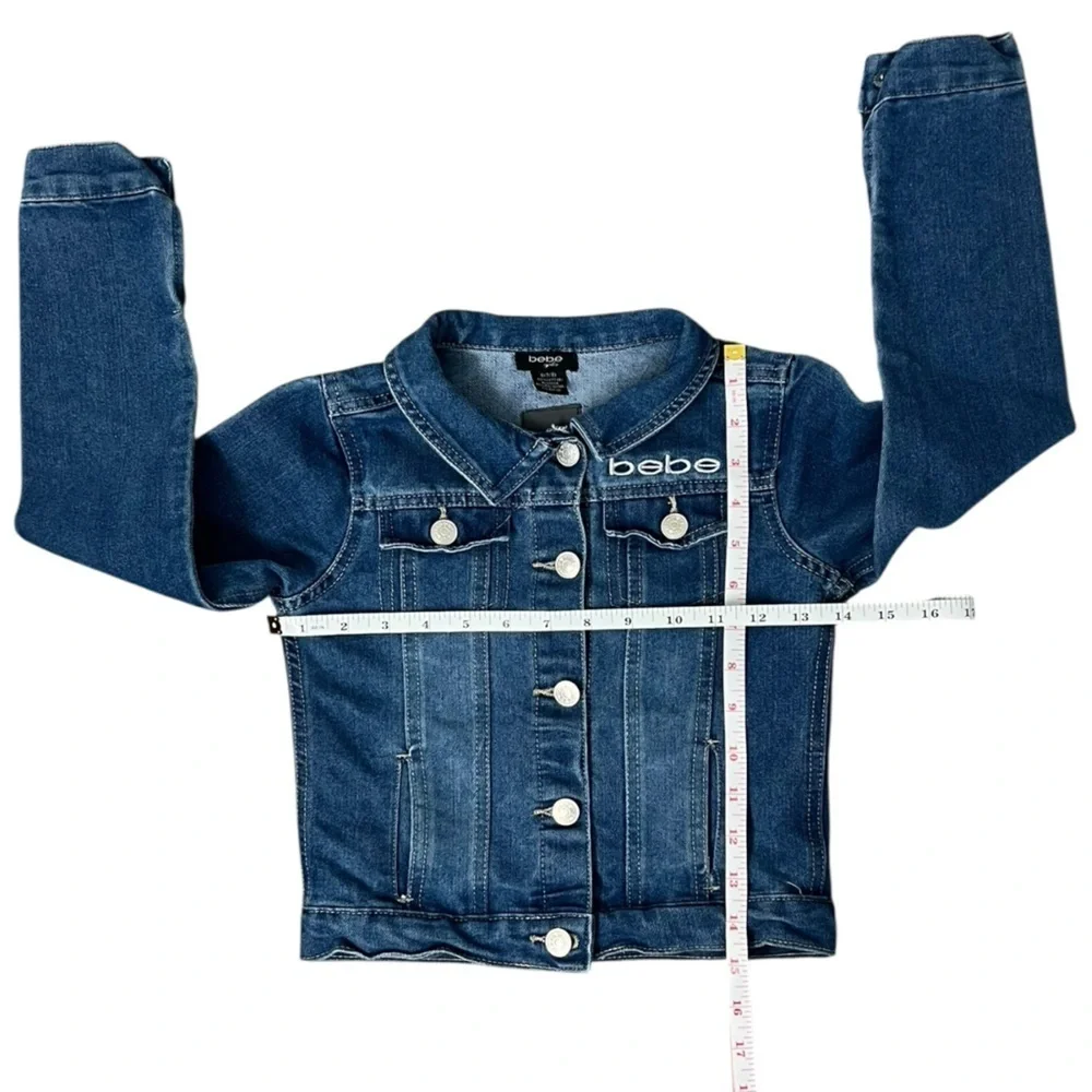 Bebe Blue Jean Jacket Classic Denim Style - S (7/8)